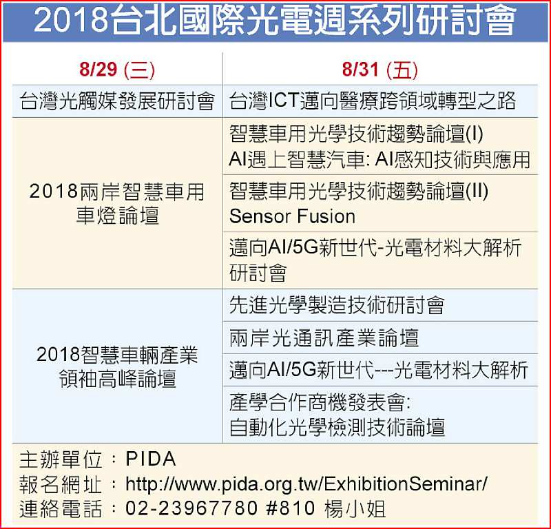 2018台北國際光電週系列研討會 image