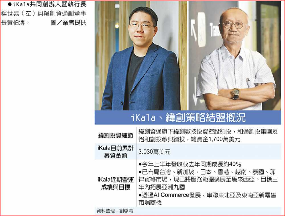 iKala、緯創策略結盟概況
 ●iKala共同創辦人暨執行長程世嘉(左)與緯創資通副董事長黃柏漙。圖/業者提供 image