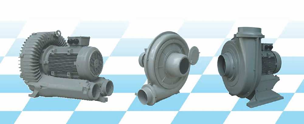 ●升圓工業用高壓吸送風機、透浦式鼓風機均採用高效率馬達IE3,具大風量、低噪音、低震動等特點。圖/升圓提供 image