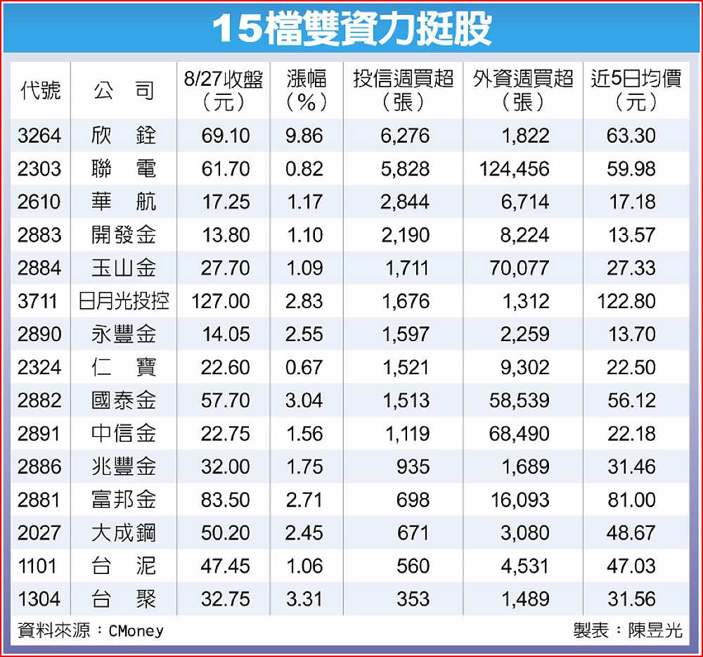 15檔雙資力挺股 image
