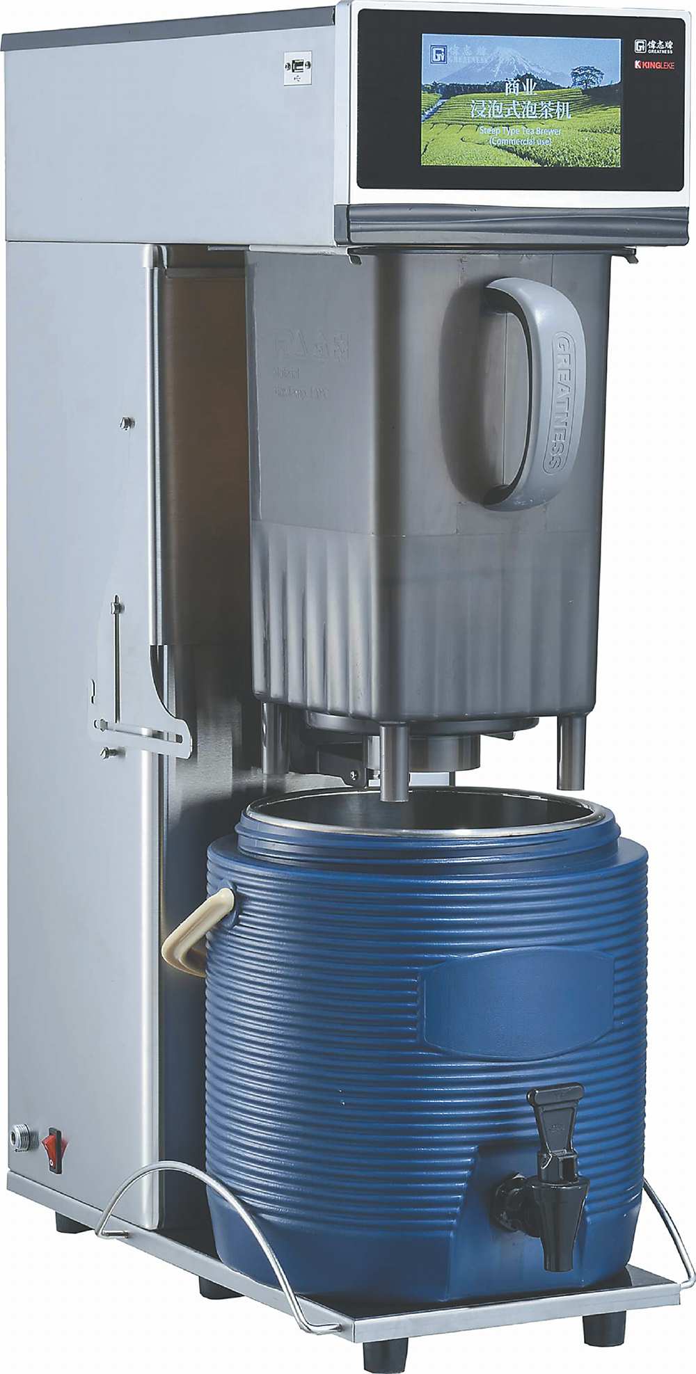 ●偉志商用智慧型浸泡式泡茶機可依電腦程式控制4段出水模式,並可依各種不同茶葉性質設定泡茶洗程次數,時間不用1分鐘,隨即就有香濃的好茶可喝。圖/業者提供 image